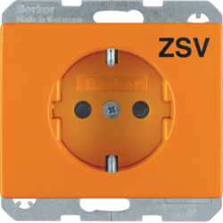 47150077 SCHUKO socket outlet with "ZSV" imprint Berker Arsys,  orange glossy