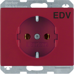 47150082 SCHUKO socket outlet with "EDV" imprint Berker Arsys,  red glossy