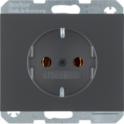 47157006 SCHUKO socket outlet Berker K.1, anthracite matt,  lacquered