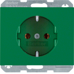 47157013 SCHUKO socket outlet Berker K.1, green glossy