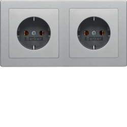 47206084 Combination SCHUKO socket outlet 2gang with frame Berker Q.1