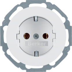 47272089 SCHUKO socket outlet 45° Berker R.1/R.3/R.8, polar white glossy