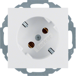 47278989 SCHUKO socket outlet 45° Berker S.1/B.3/B.7, polar white glossy
