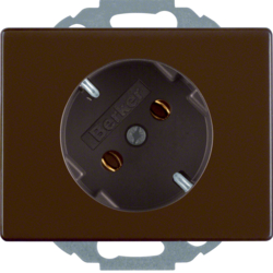 47280001 SCHUKO socket outlet 45° Berker Arsys,  brown glossy