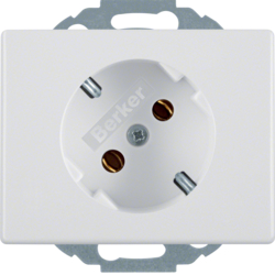 47280069 SCHUKO socket outlet 45° Berker Arsys,  polar white glossy