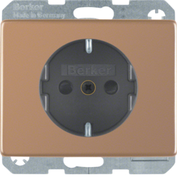 47350007 SCHUKO socket outlet with enhanced touch protection,  Berker Arsys Kupfer Med,  copper,  natural metal