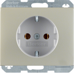 47357004 SCHUKO socket outlet with enhanced touch protection,  Berker K.5, stainless steel,  metal matt finish