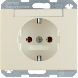 47390002 SCHUKO socket outlet with labelling field,  Berker Arsys,  white glossy