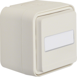 47413512 SCHUKO socket outlet with hinged cover surface-mounted Labelling field,  Berker W.1, polar white matt