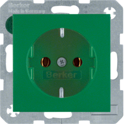 47431913 SCHUKO socket outlet Berker S.1/B.3/B.7, green matt