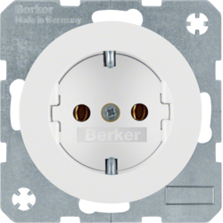 47432089 SCHUKO socket outlet Berker R.1/R.3/R.8, polar white glossy