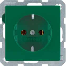 47436013 SCHUKO socket outlet Berker Q.1/Q.3/Q.7/Q.9, green velvety