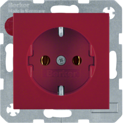 47438912 SCHUKO socket outlet Berker S.1/B.3/B.7, red glossy