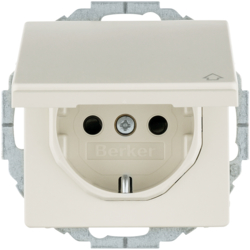 47446082 SCHUKO socket outlet with hinged cover with enhanced touch protection