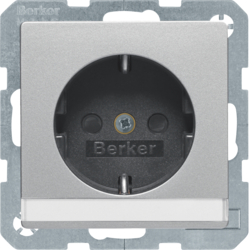 47496084 SCHUKO socket outlet with labelling field,  enhanced contact protection,  Berker Q.1/Q.3/Q.7/Q.9