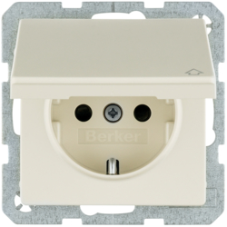 47516082 SCHUKO socket outlet with hinged cover with enhanced touch protection