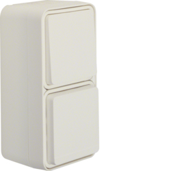 47803512 Combination change-over switch/SCHUKO socket outlet with hinged cover surface-mounted Berker W.1, polar white matt