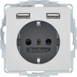 48036084 SCHUKO socket outlet with 2 x USB Berker Q.1/Q.3/Q.7/Q.9