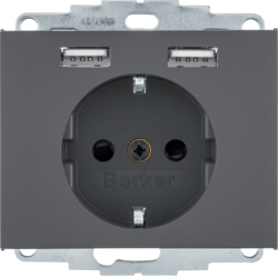 48037006 SCHUKO socket outlet with 2 x USB Berker K.1