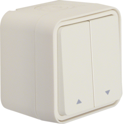 50753502 Blind series push-button with imprinted symbol arrow surface-mounted Berker W.1, polar white matt