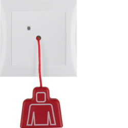 52028989 Pullcord push-button with frame Berker S.1, polar white glossy