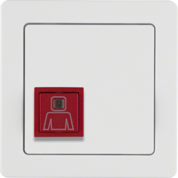 52066089 Call button with frame Berker Q.1, polar white velvety