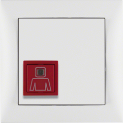 52069909 Call button with frame Berker S.1, polar white matt