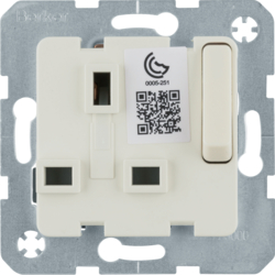 53420212 Socket outlet insert with earthing contact BRITISH STANDARD,  can be switched off with enhanced touch protection,  with screw terminals,  Modul-inserts,  white glossy
