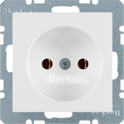 6161036089 Socket outlet without earthing contact with screw terminals,  Berker Q.1/Q.3/Q.7/Q.9, polar white velvety