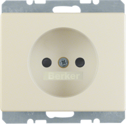 6161150002 Socket outlet without earthing contact with screw terminals,  Berker Arsys,  white glossy