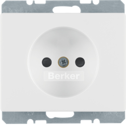 6161150069 Socket outlet without earthing contact with screw terminals,  Berker Arsys,  polar white glossy