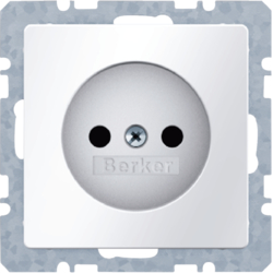 6167036089 Socket outlet without earthing contact Berker Q.1/Q.3/Q.7/Q.9, polar white velvety