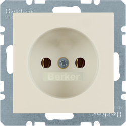 6167038982 Socket outlet without earthing contact Berker S.1/B.3/B.7, white glossy