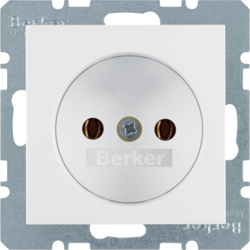 6167038989 Socket outlet without earthing contact Berker S.1/B.3/B.7, polar white glossy