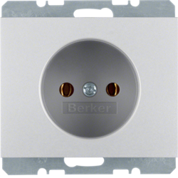 6167157003 Socket outlet without earthing contact Berker K.5, aluminium,  matt,  lacquered