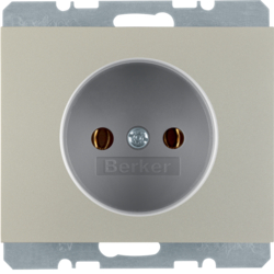 6167157004 Socket outlet without earthing contact Berker K.5, stainless steel matt,  lacquered