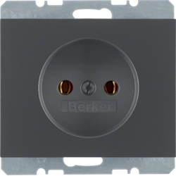 6167157006 Socket outlet without earthing contact Berker K.1, anthracite matt,  lacquered