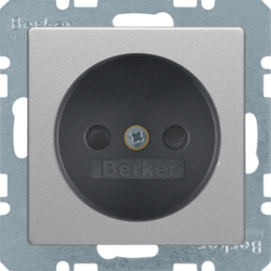 6167336084 Socket outlet without earthing contact with enhanced touch protection,  Berker Q.1/Q.3/Q.7/Q.9