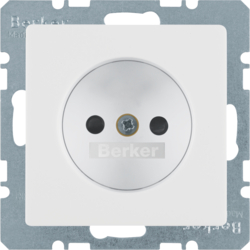 6167336089 Socket outlet without earthing contact with enhanced touch protection,  Berker Q.1/Q.3/Q.7/Q.9, polar white velvety