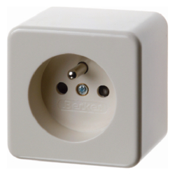 67600640 Socket outlet with earthing pin surface-mounted with enhanced touch protection,  Screw terminals,  Surface-mounted,  white glossy