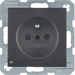 6765101606 Steckdose mit Schutzkontaktstift und LED-Orientierungslicht erhöhtem Berührungsschutz,  Schraub-Liftklemmen,  Berker S.1/B.3/B.7, anthrazit matt