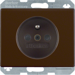 6765750001 Socket outlet with earthing pin with enhanced touch protection,  with screw-in lift terminals,  Berker Arsys,  brown glossy