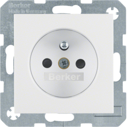 6765761909 Socket outlet with earthing pin with enhanced touch protection,  with screw-in lift terminals,  Berker S.1/B.3/B.7, polar white matt