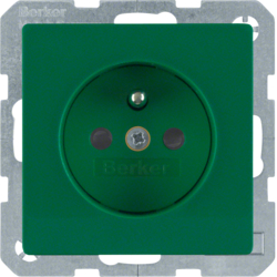 6765766013 Socket outlet with earthing pin with enhanced touch protection,  with screw-in lift terminals,  green velvety