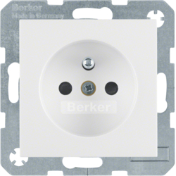 6765768989 Socket outlet with earthing pin with enhanced touch protection,  with screw-in lift terminals,  Berker S.1/B.3/B.7, polar white glossy