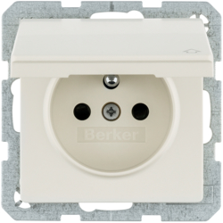6765836082 Socket outlet with earthing pin and hinged cover with enhanced touch protection,  with screw-in lift terminals