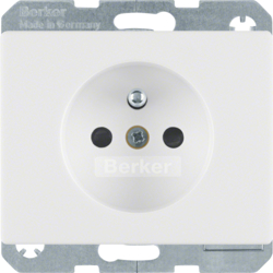 6768750069 Socket outlet with earthing pin with enhanced touch protection,  Berker Arsys,  polar white glossy