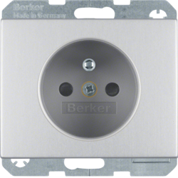 6768757003 Socket outlet with earthing pin with enhanced touch protection,  Berker K.5, Aluminium,  aluminium anodised