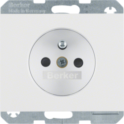 6768757009 Socket outlet with earthing pin with enhanced touch protection,  Berker K.1, polar white glossy
