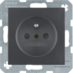 6768761606 Socket outlet with earthing pin with enhanced touch protection,  Berker S.1/B.3/B.7, anthracite,  matt